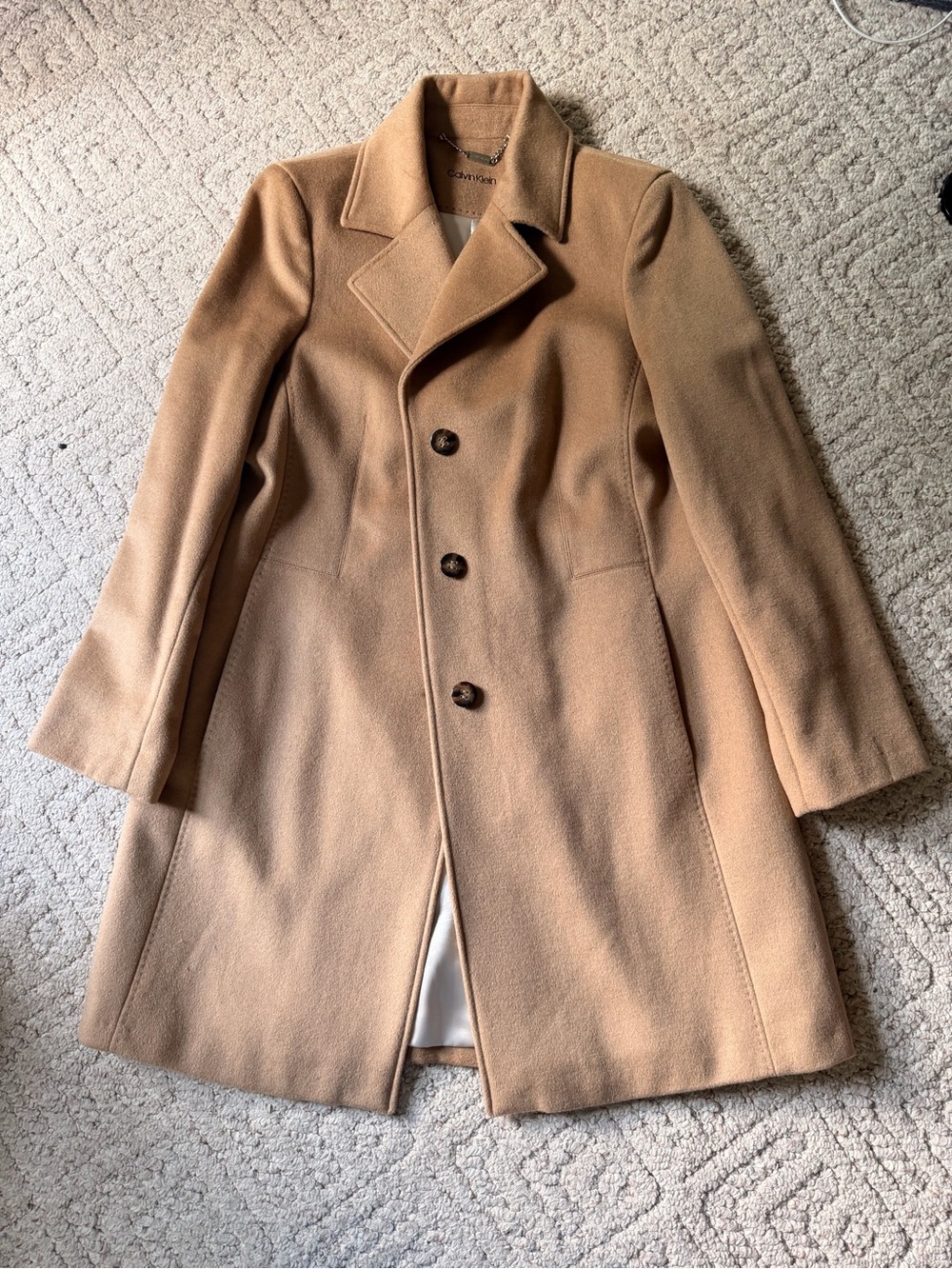 Calvin Klein wool blend trench